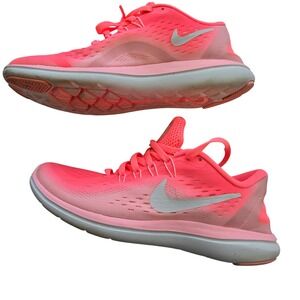 Nike Flex 2017 Run Womens Neon Pink Running Shoes 898476-601 Size 6